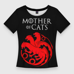 Женская футболка 3D Slim Мать котов - герб