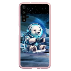 Чехол для Honor 20 Белый медвежонок кибер геймер