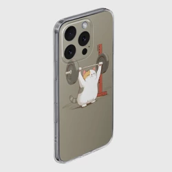 Чехол для iPhone 16 Pro силиконовый с защитой камеры Кот спортсмен - фото 2