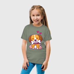 Детская футболка хлопок Собачка с костью - фото 2