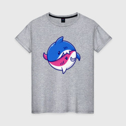 Женская футболка хлопок Акулы инь ян