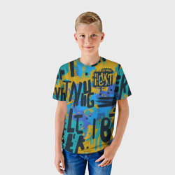 Детская футболка 3D Крупные буквы на цветном  фоне - фото 2
