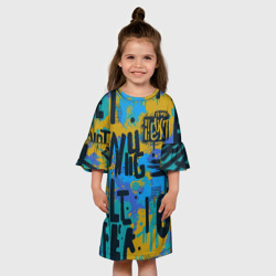 Детское платье 3D Крупные буквы на цветном  фоне - фото 2