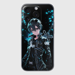 Чехол для iPhone 15 Pro силиконовый с защитой камеры Kirito - Мастера меча онлайн