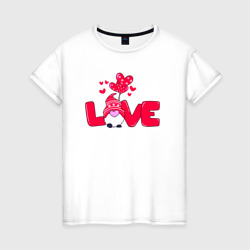 Женская футболка хлопок Гном с любовью