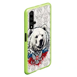 Чехол для Honor 20 Белый медведь и белый  герб России - фото 2