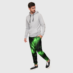 Мужские брюки 3D Абстракция шёлк малахитовый - фото 2