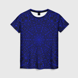 Мандала чёрно-синий – Женская футболка 3D с принтом купить со скидкой в -26%
