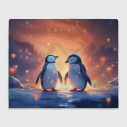 Плед 3D Романтичная пара пингвинов