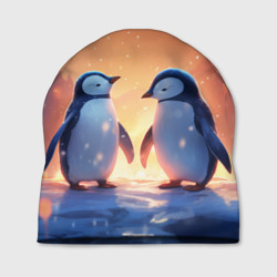 Шапка 3D Романтичная пара пингвинов
