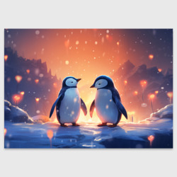 Поздравительная открытка Романтичная пара пингвинов