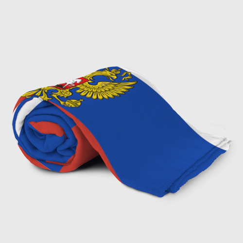 Плед 3D Флаг России с гербом, цвет 3D (велсофт) - фото 2