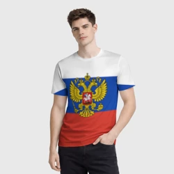 Мужская футболка 3D Флаг России с гербом - фото 2