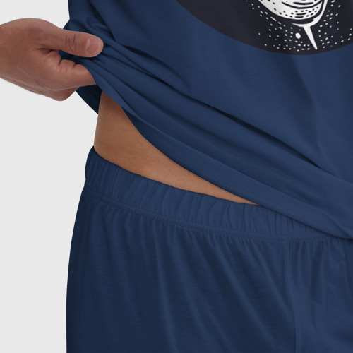 Мужская пижама хлопок Франклин в маске, цвет темно-синий - фото 6