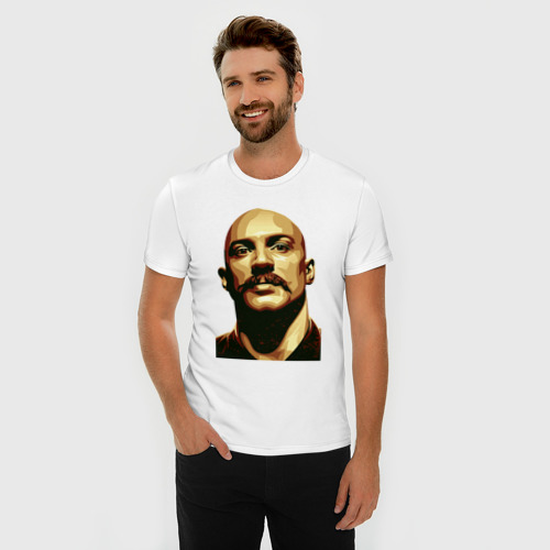 Мужская футболка хлопок Slim Бронсон - Том Харди , цвет белый - фото 3