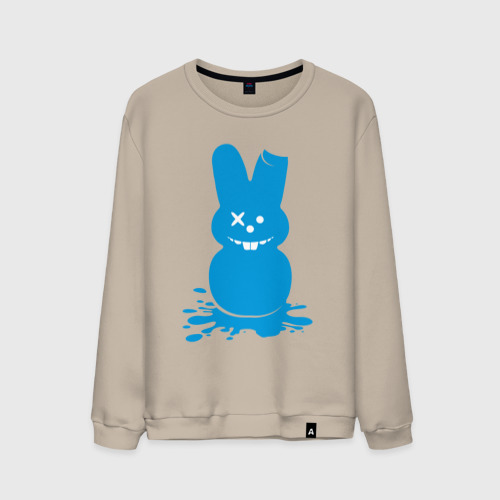Мужской свитшот хлопок с принтом Blue bunny, вид спереди #2