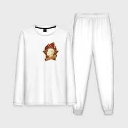 Мужская пижама с лонгсливом хлопок Советский значок пионера с Лениным - Всегда готов 