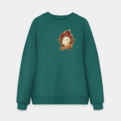 Мужской свитшот oversize без начеса хлопок Советский значок пионера с Лениным - Всегда готов 