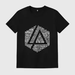 Мужская футболка хлопок Linkin Park - логотип из всех песен группы