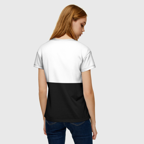 Женская футболка 3D с принтом Силуэт Владимира Ильича Ленина, вид сзади #2