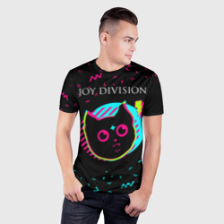 Мужская футболка 3D Slim Joy Division - rock star cat - фото 2