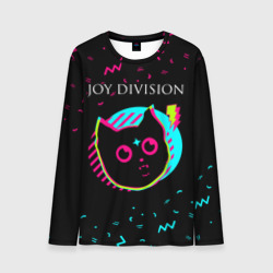 Мужской лонгслив 3D Joy Division - rock star cat