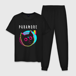 Мужская пижама хлопок Paramore rock star cat