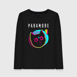 Женский лонгслив хлопок Paramore rock star cat