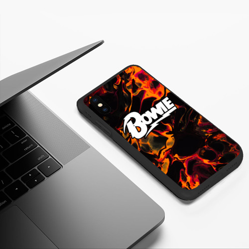 Чехол для iPhone XS Max матовый David Bowie red lava - фото 5