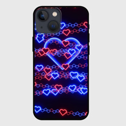 Чехол для iPhone 13 mini Оковы-сердца, синяя половинка