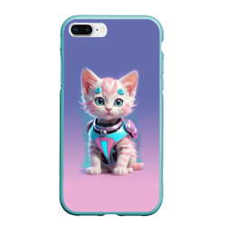 Чехол для iPhone 7Plus/8 Plus матовый Милый котёнок - киберпанк милашка