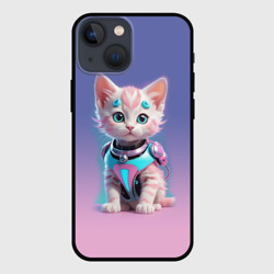 Чехол для iPhone 13 mini Милый котёнок - киберпанк милашка