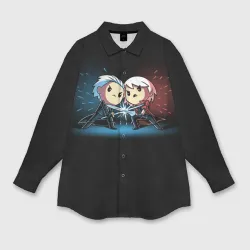 Женская рубашка oversize 3D Данте против Вергилия