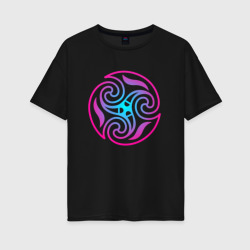 Кельтский пурпурный круглый узор – Женская футболка хлопок Oversize с принтом купить со скидкой в -16%
