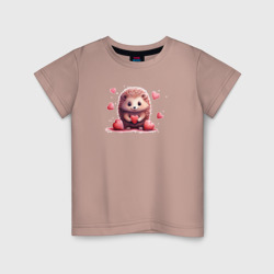 Влюбленный ёж с сердечками – Детская футболка хлопок с принтом купить со скидкой в -20%