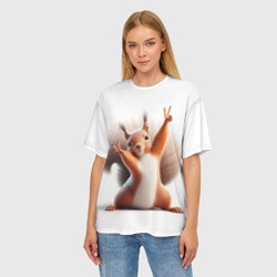 Женская футболка oversize 3D Белка forever - фото 2