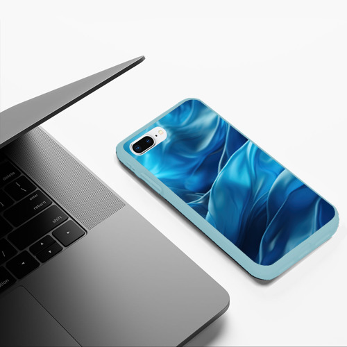 Чехол для iPhone 7Plus/8 Plus матовый с принтом Синие  абстрактные волны, фото #5