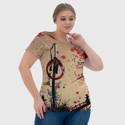 Женская футболка 3D с принтом Лепестки скауры Toyota, фото #4