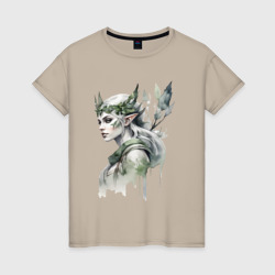 Лесная  акварельная эльфийка – Женская футболка хлопок с принтом купить со скидкой в -20%