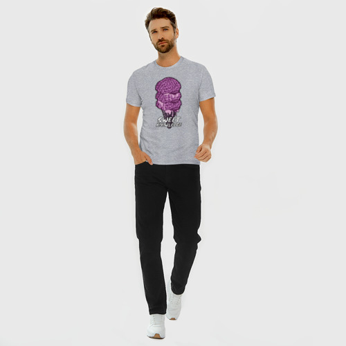 Мужская футболка хлопок Slim с принтом Сладкие знания, вид сбоку #3