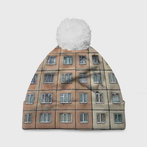 Шапка 3D c помпоном Хрущевка