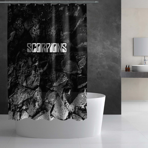 Штора 3D для ванной Scorpions black graphite - фото 2