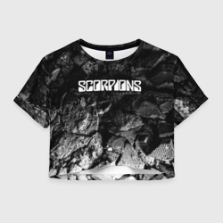 Женская футболка Crop-top 3D Scorpions black graphite