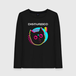 Женский лонгслив хлопок Disturbed rock star cat