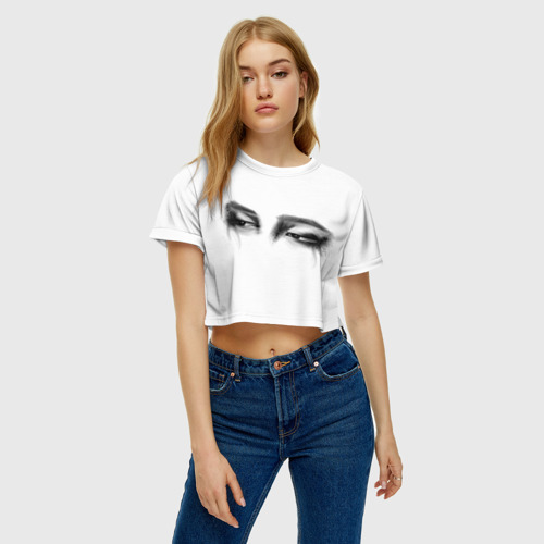 Женская футболка Crop-top 3D Бтс чимин арт, цвет 3D печать - фото 3