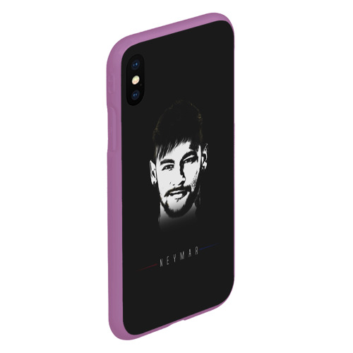 Чехол для iPhone XS Max матовый Neymar da Silva Santos Junior, цвет фиолетовый - фото 3