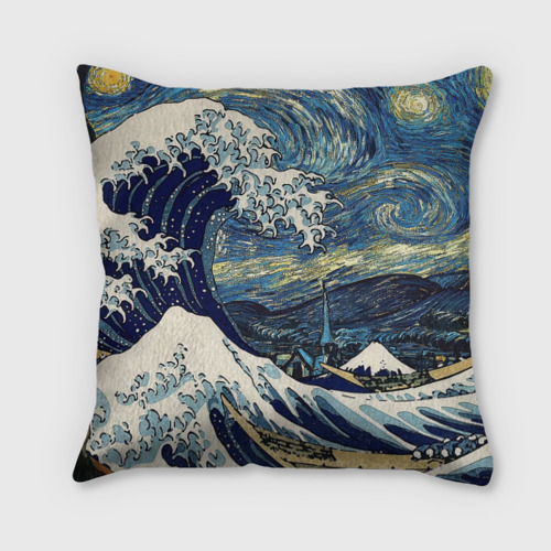 Подушка 3D Большая волна в Канагаве - Ван Гог