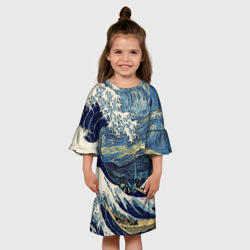 Детское платье 3D Большая волна в Канагаве - Ван Гог - фото 2