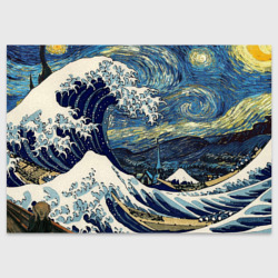 Поздравительная открытка Большая волна в Канагаве - Ван Гог
