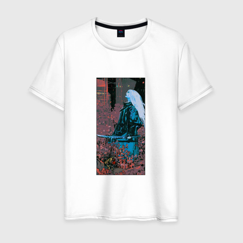 Мужская футболка хлопок Императрица Таро cyberpunk 2077, цвет белый